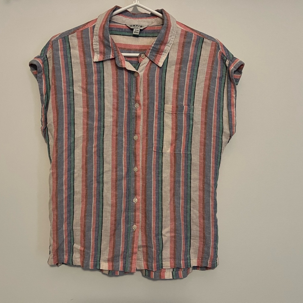 Orvis size small striped linen shirt